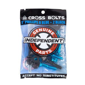 Independent Trucks - 1" Phillips Hardware with Tool - 8 Blue + 2 Black