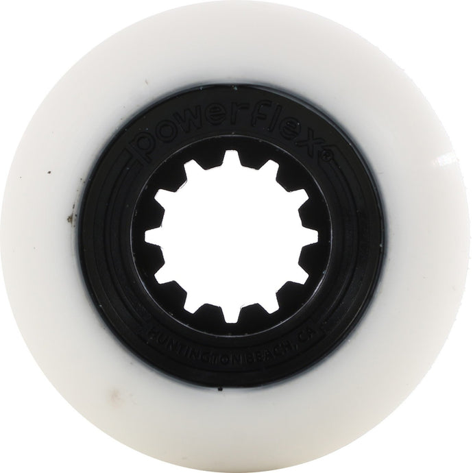 Powerflex Wheels - Gumball Core Skateboard Wheels - 54mm/101a - White/Black