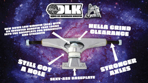 Krux Trucks - K5 Down-Low Kingpin/DLK Skateboard Trucks 8.5" - Polished Silver